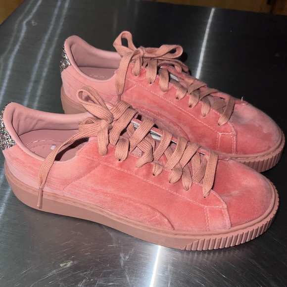 Puma Shoes - Puma Platform Crushed Velvet Gem Shoes